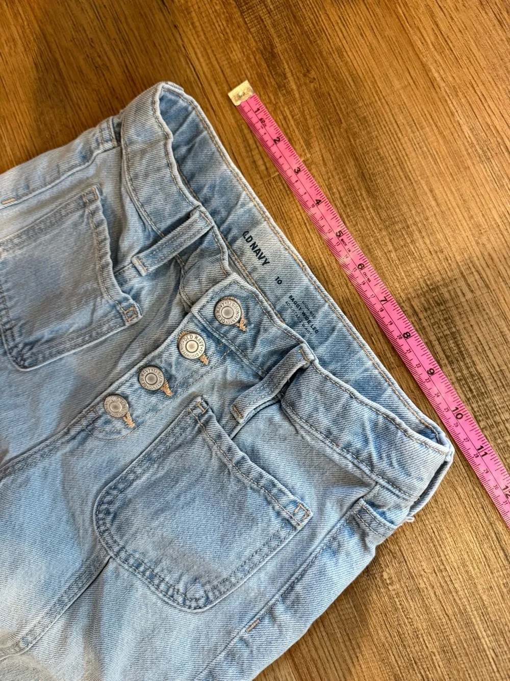 Old Navy Light Blue Wide-Leg Jeans with Front Patch Pockets Girls Size 10